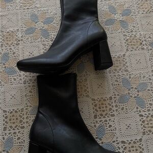 a new day Black Mid-Calf Block Heel Boots